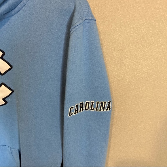 NORTH CAROLINA TARHEELS WOMEN'S HOODIE SWEAT SHIRT, SZ-SM, LT BLUE w/LETTERING - Picture 3 of 8